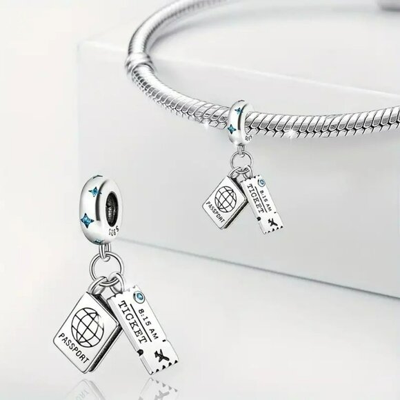 Passport & Ticket Charm Pendant (SKU #3040) - Picture 1 of 7